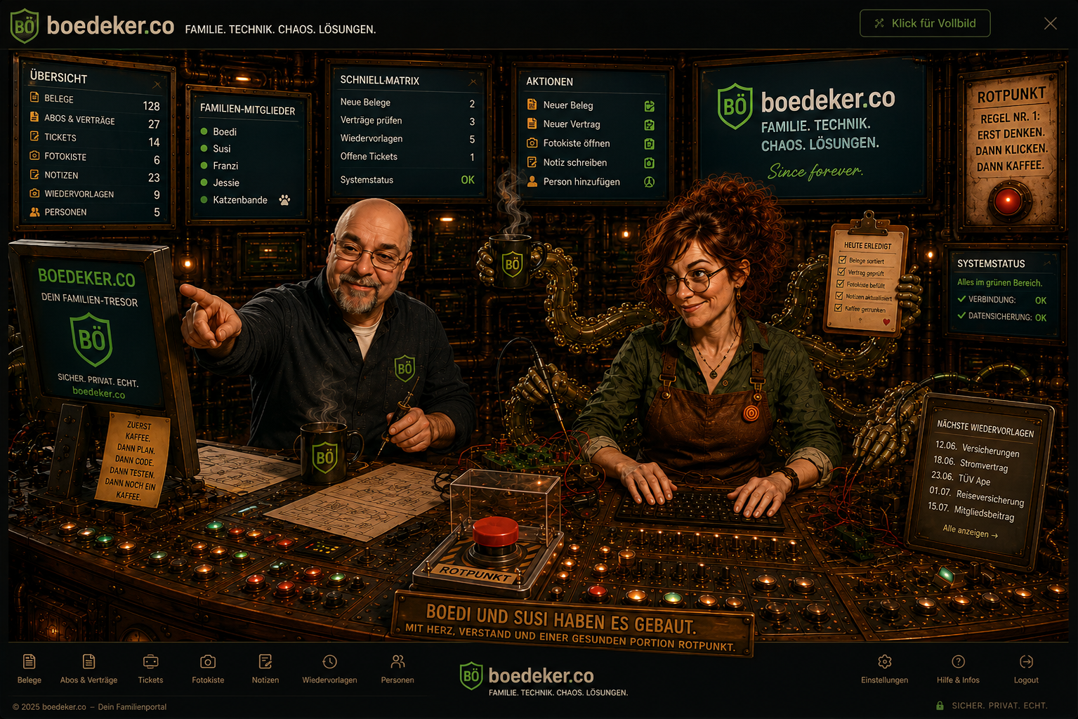 Boedi und Susi in ihrer digitalen boedeker.co-Werkstatt